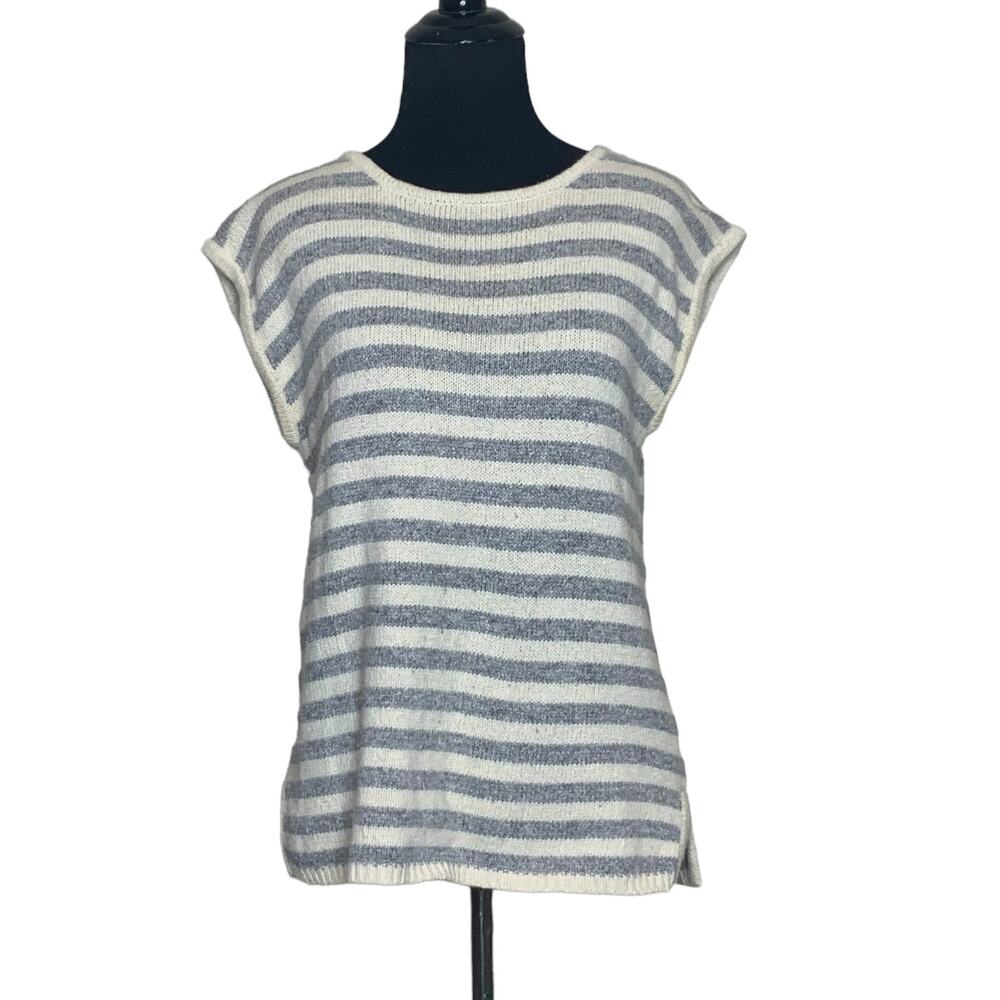 Royal Silk Blend vintage striped short sleeves knit top sweater size Medium